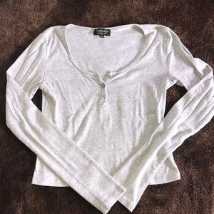 Grey Cropped Longsleeve